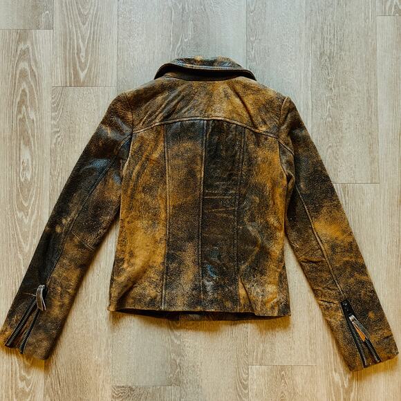 Vintage Wilson’s Distressed Brown Leather Jacket Size XS - Picture 5 of 10